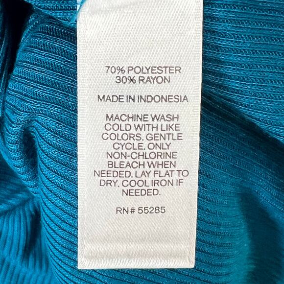 Express One Eleven Cami Tank Top Womens M Teal Blue Ribbed Twist Front Babydoll - Picture 13 of 15